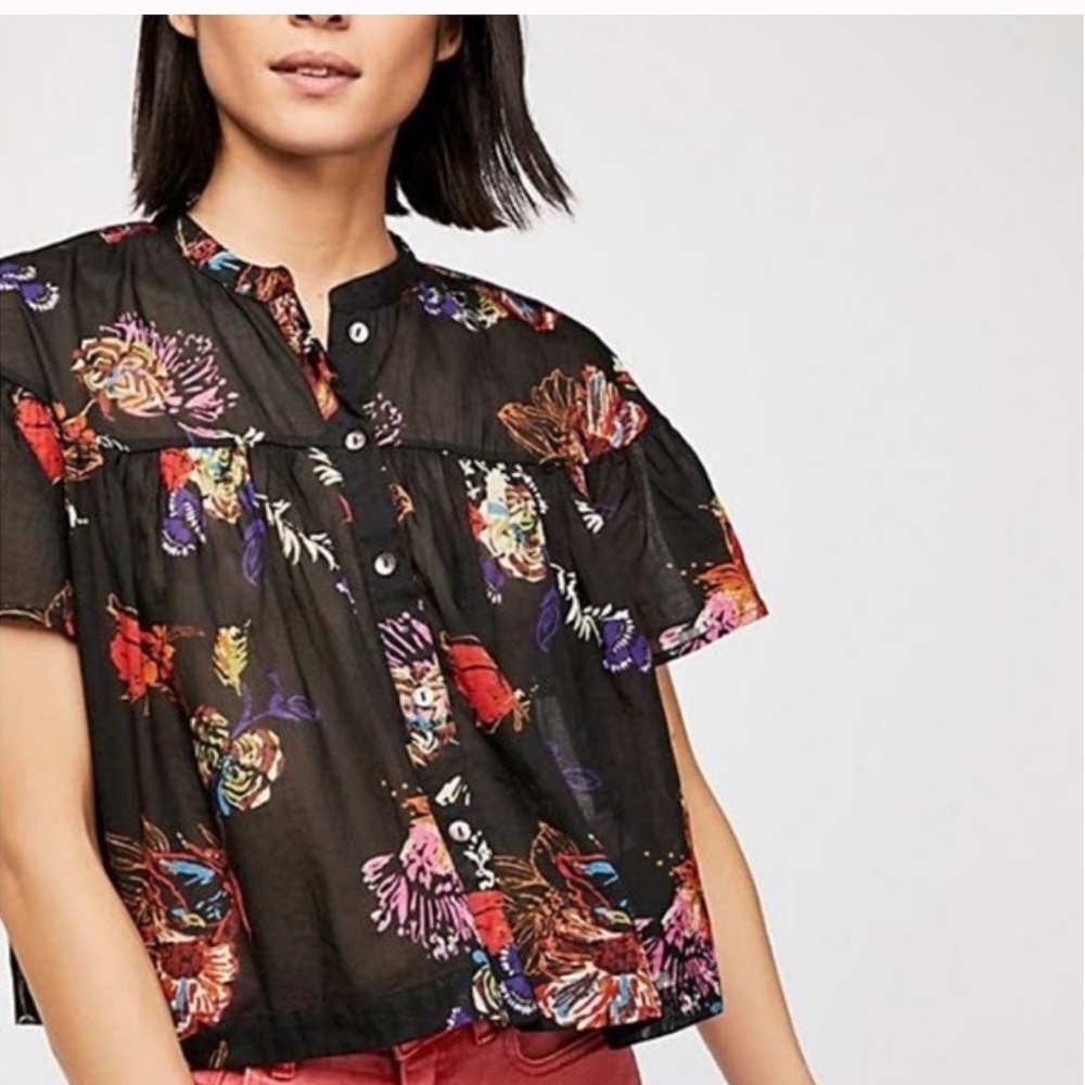 FREE PEOPLE “ Sweat Escape” cotton blouse
